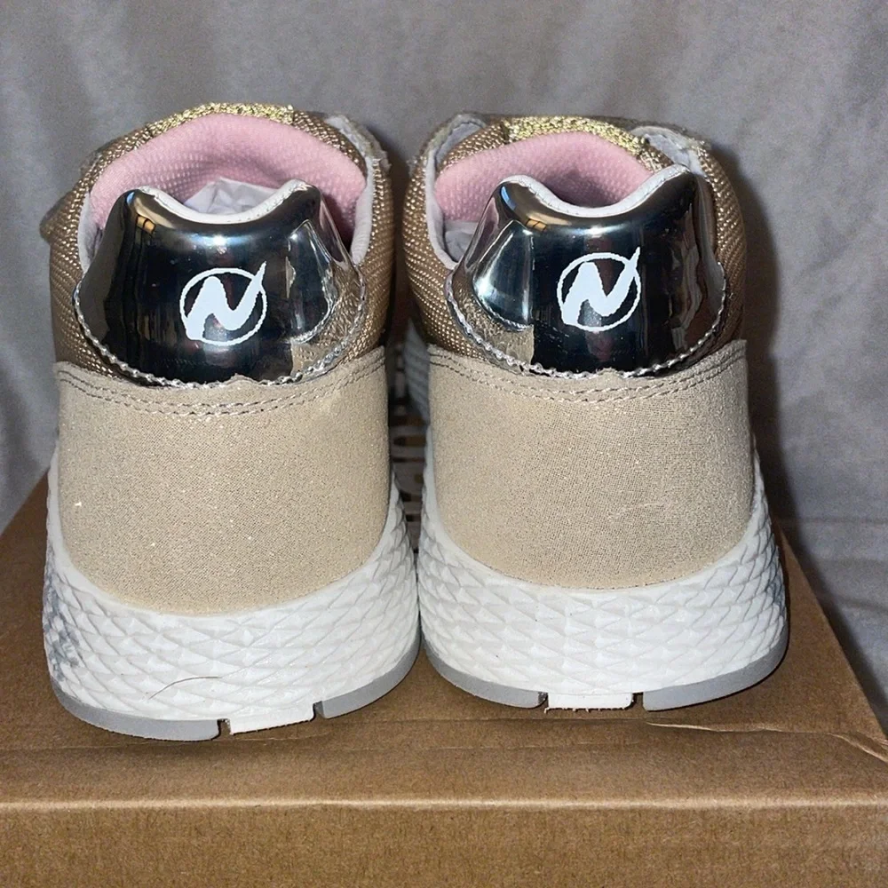 NWT NATURINO JESKO 2 VL. Suede and technical fabric sneakers in Beige-Grey
